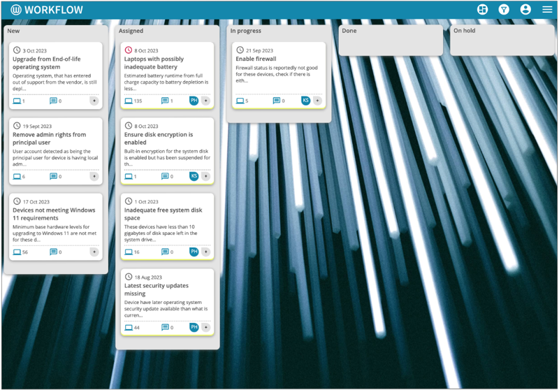 Workflow Kanban-type board enables you to automates tasks