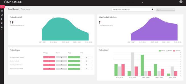 Feedback screenshot IT reporting